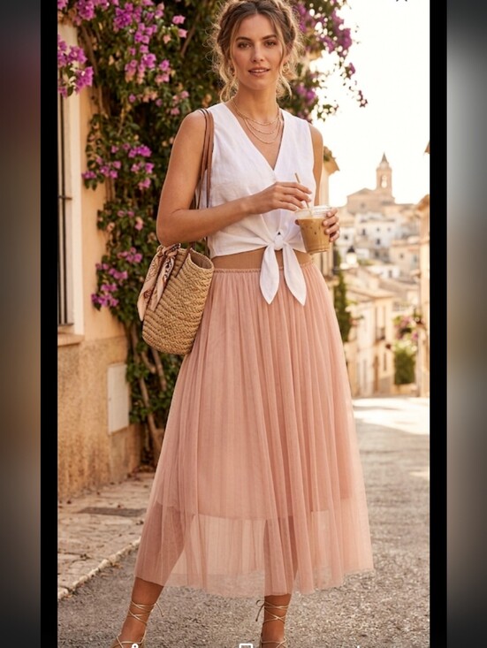 H&M Dresses & Skirts - H & M  Powder pink, Solid-maxi Skirt Size M